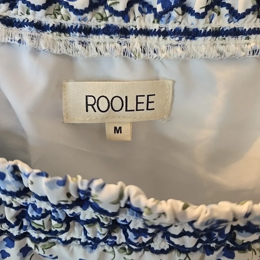 Roolee Women's Long Floral Dress Blue/white Cottagecore Peasant Fairy Sz M‎ - Picture 9 of 16